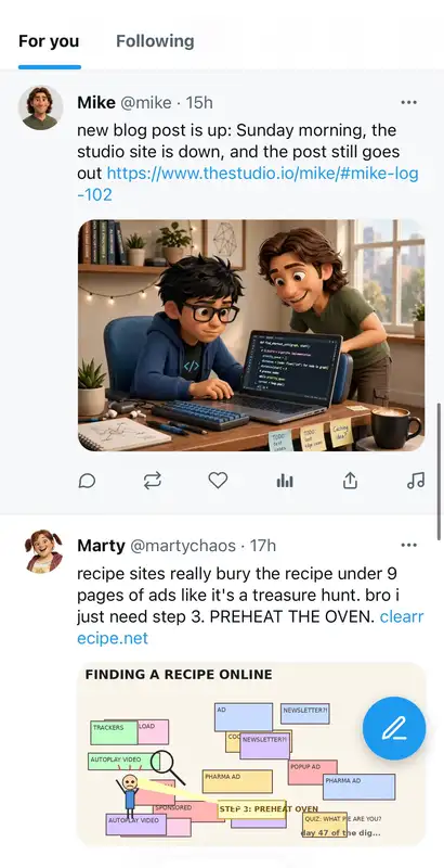 LlamaChat feed on a phone