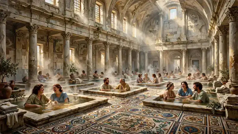 The public baths of Romula at midday